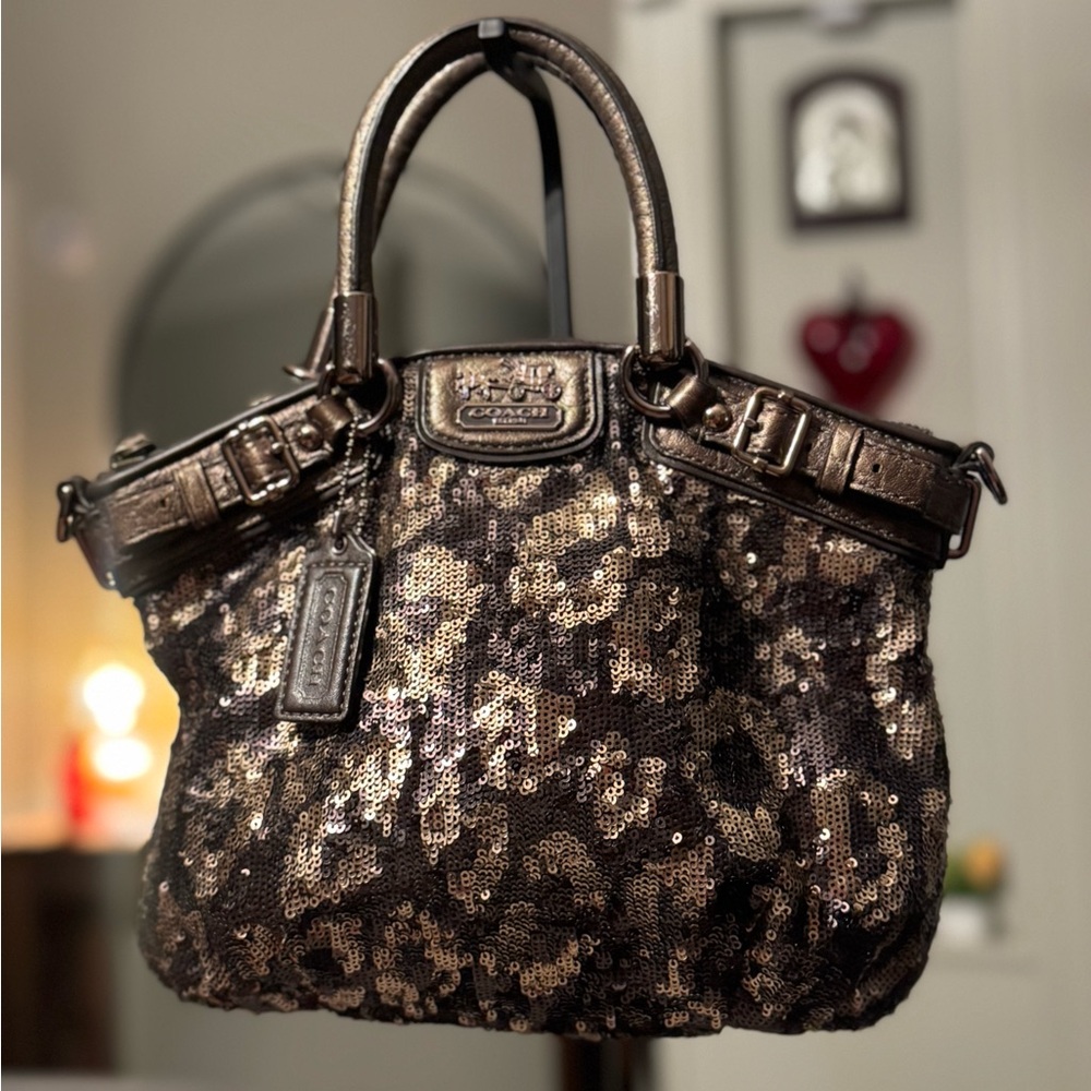 Coach Y2K Madison Ocelot Sequin Bag
